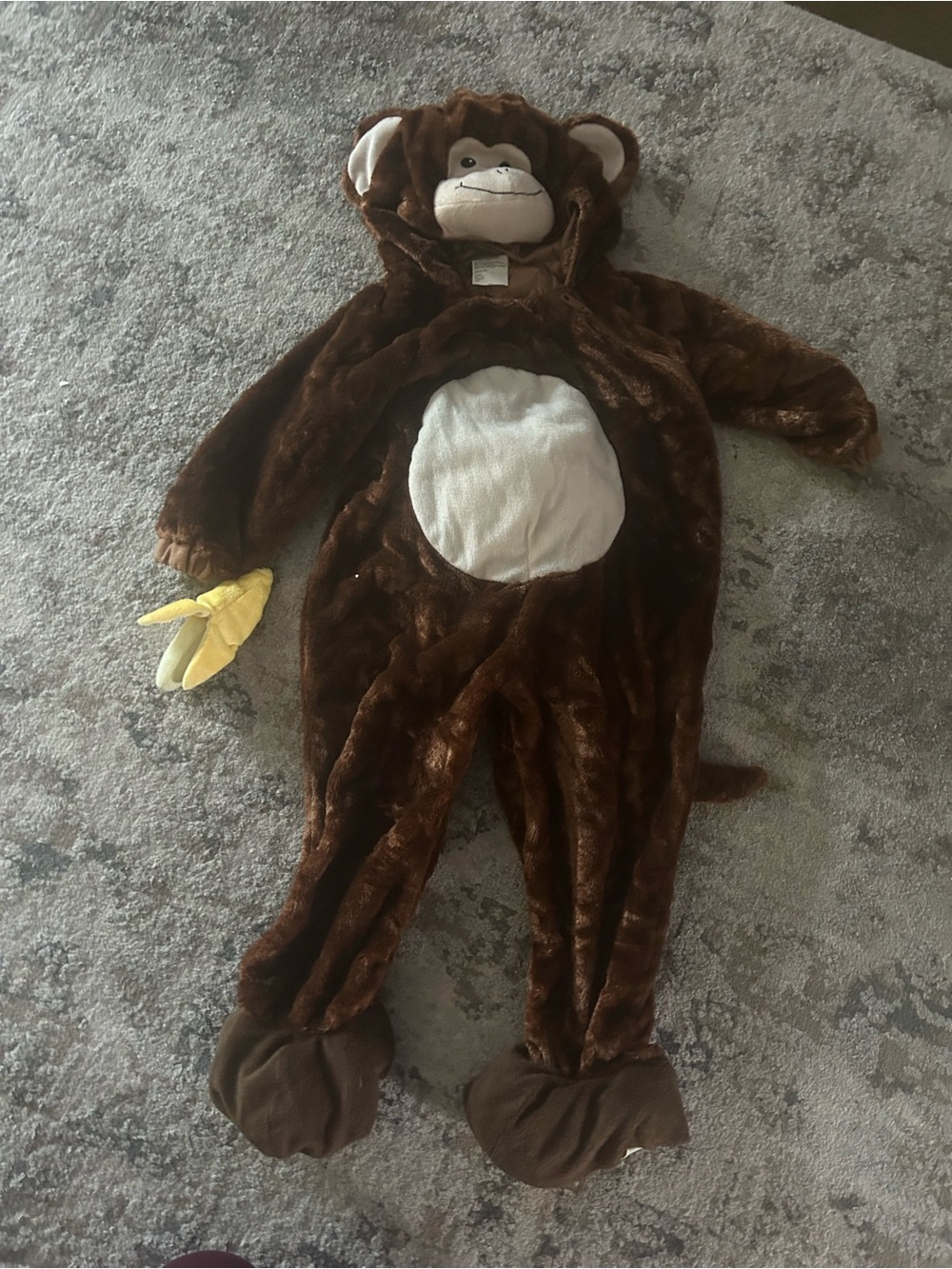 Target Brown Monkey One-Piece Footie with Hood and Banana Detail